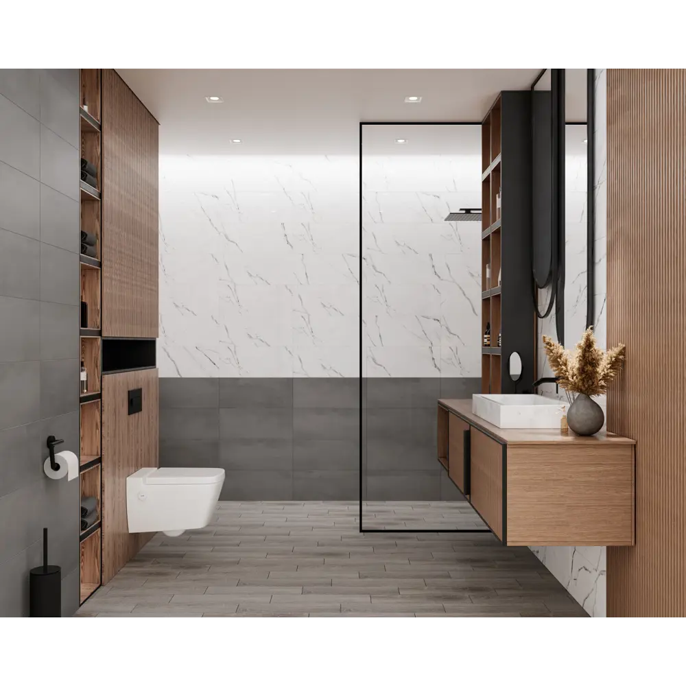 Плитка настенная Gracia Ceramica Status 01 25x60 см 1.2 м² матовая цвет серый STLM-2183871 - Вид №5