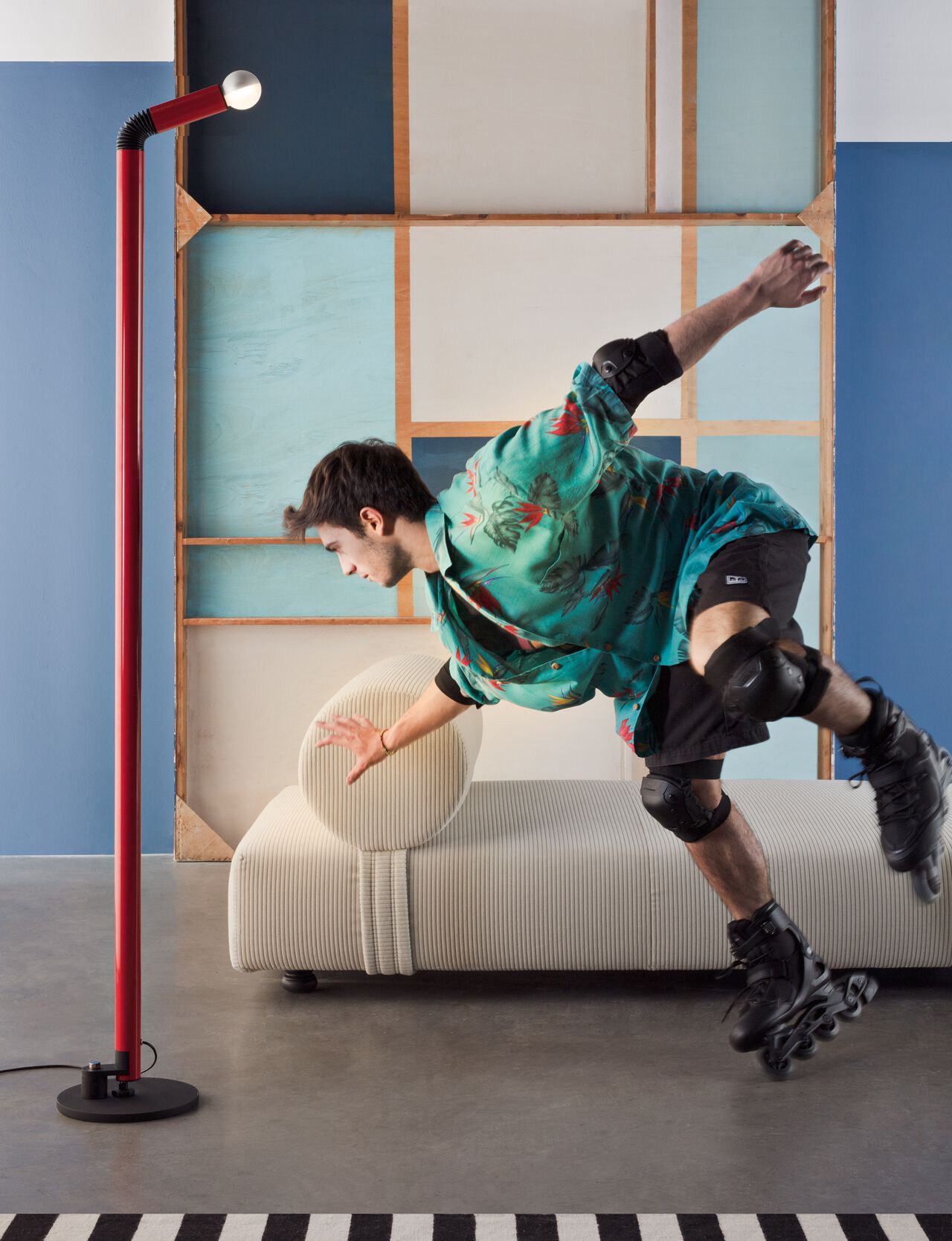 Регулируемая напольная лампа из нержавеющей стали Stilnovo перископ ARCH-00150771 - Вид №1