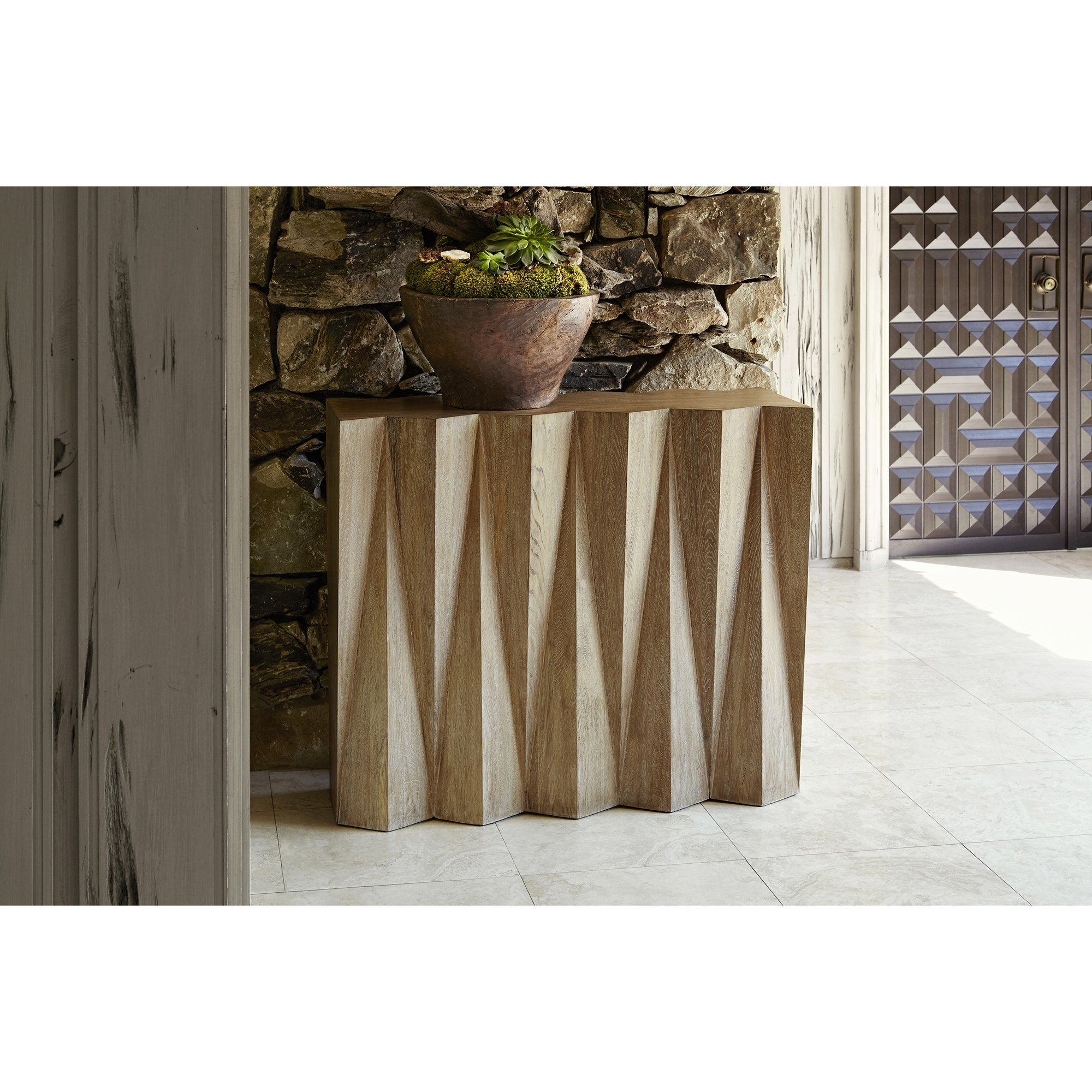 Консольные столы 12576-850-001 Accordion Console Table - White Oak Ambella  - Вид №1