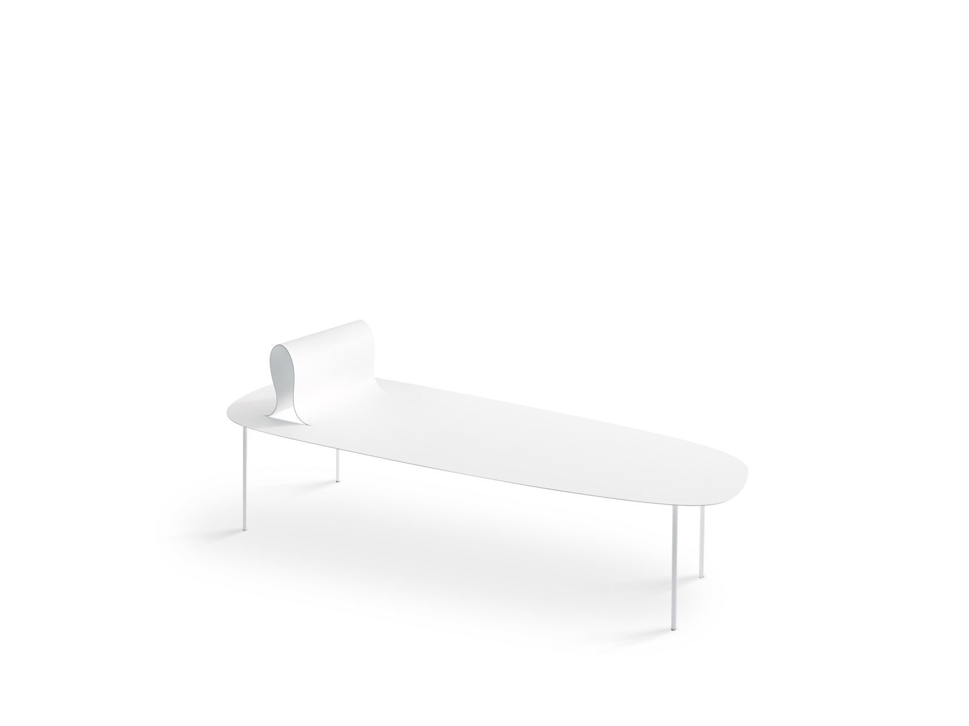 Скамейка из листового металла со спинкой Desalto Мягче стали ARCH-00020601 - Вид №6