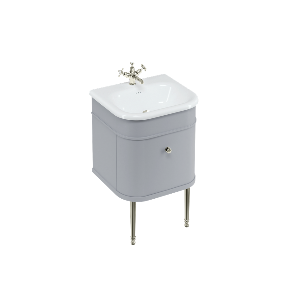 Burlington Chalfont Chalfont 550мм Тумбочка с одним выдвижным ящиком - Классический серый с золотыми ногами CH55G-CHLEGGOLD  - Вид №3