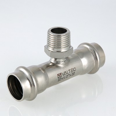 VTi.933.I.420642 Фитинг из нержавеющей стали – пресс-тройник с наружной резьбой Valtec 42 мм х 1"  - Вид №7