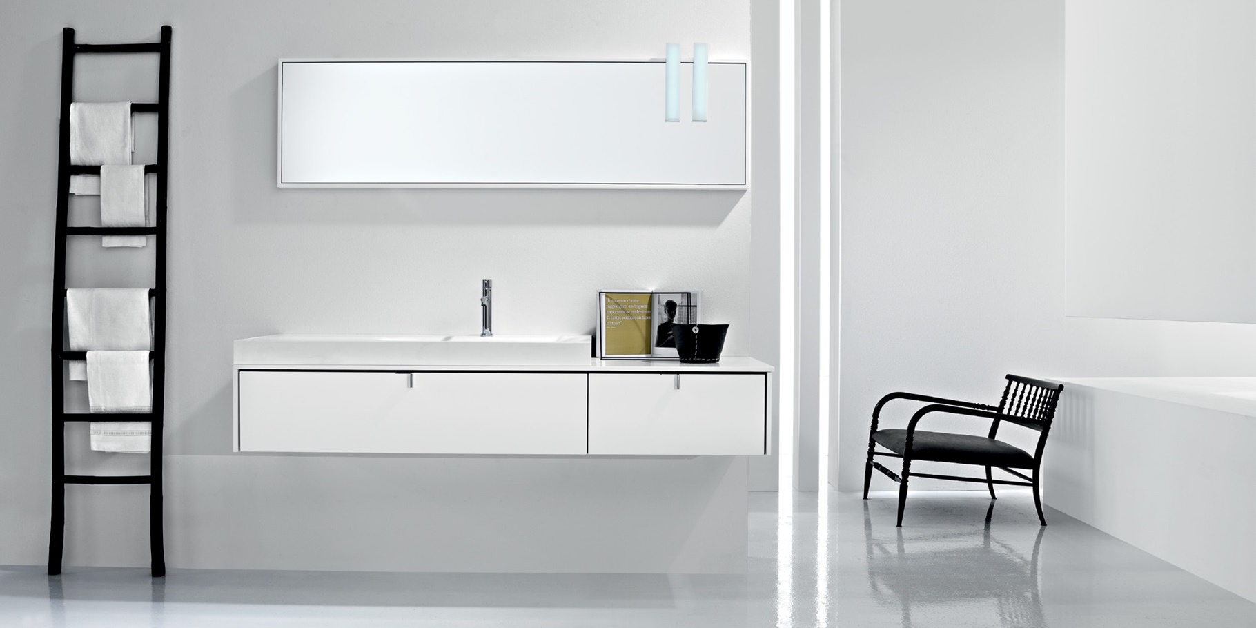 Комбинация ванной комнаты PV23 в отделке Corian / L41 Bianco  MILLDUE PIVOT PIVOT23 - Вид №1