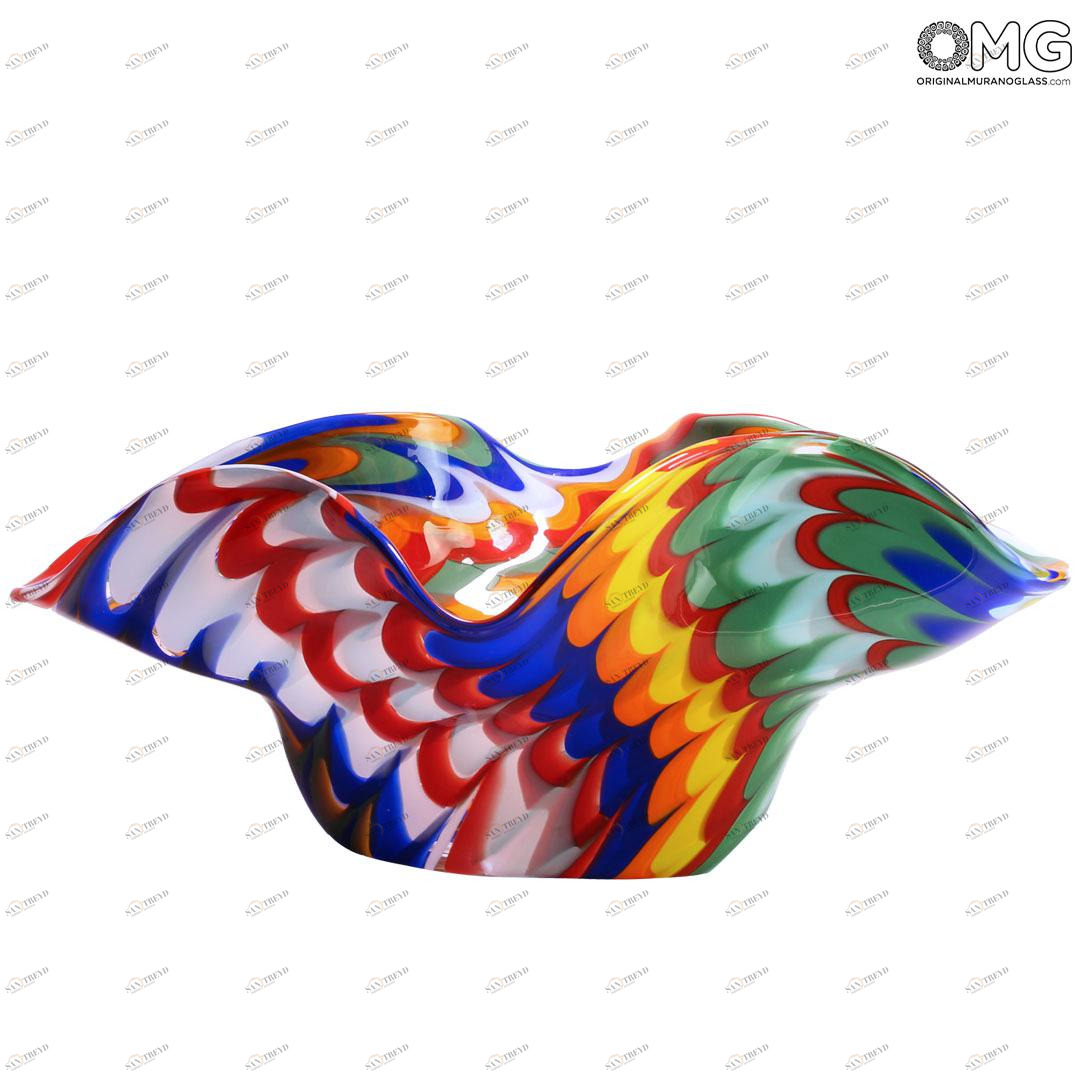 4548 ORIGINALMURANOGLASS Ваза Всплеск Цвета - Дутое стекло - муранское стекло OMG 49 см 