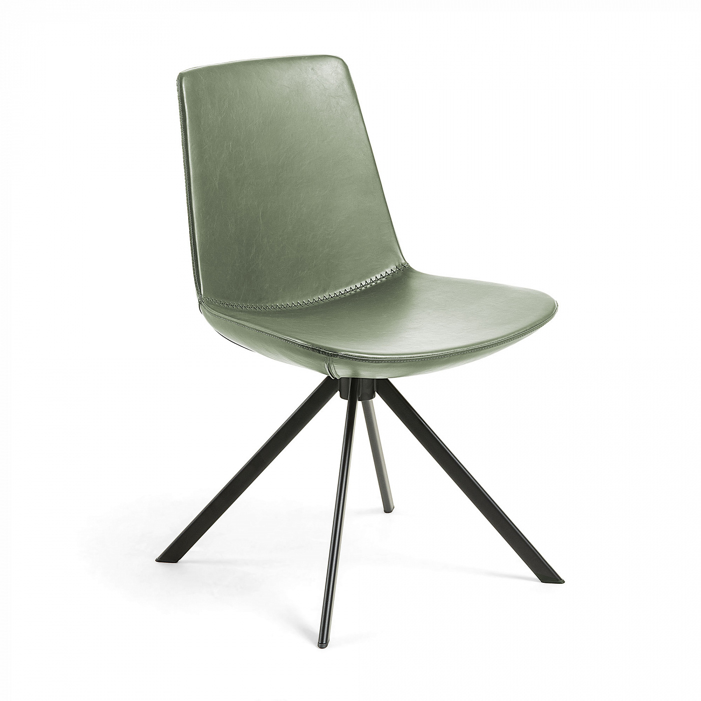 058250 Zast Стул металлический черный PU зеленый La Forma Zeva  - Вид №3