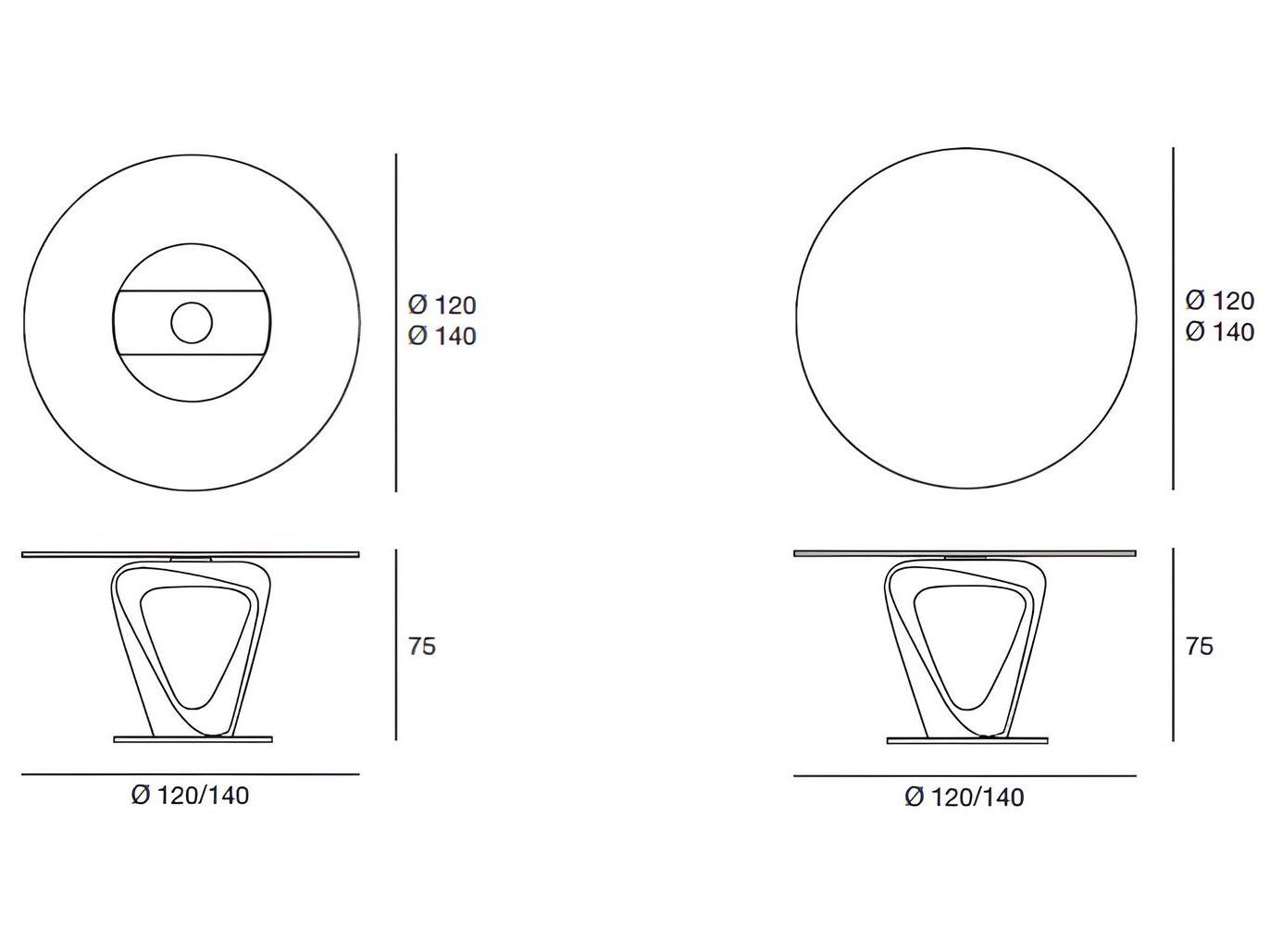 Круглый обеденный стол Pacini & Cappellini Mobius ARCH-00096950 - Вид №4