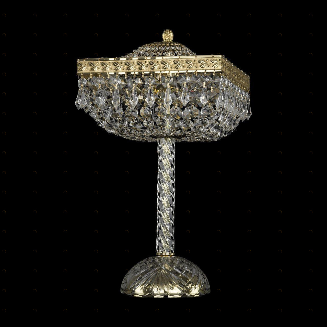 Лампа настольная хрустальная 48х25 см золото Bohemia Ivele 19012L4/25IV G BOHEMIA IVELE КЛАССИЧЕСКИЕ 00-3889208 Золото;прозрачный 