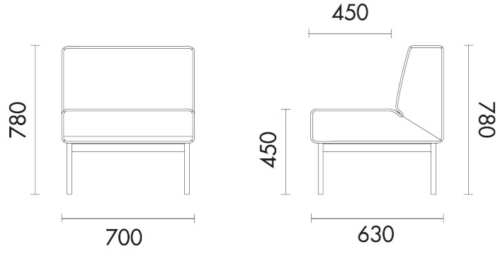 Grado Design Кресло из ткани и основание из стали с порошковым покрытием Modo s Mod-sf-29 - Вид №4