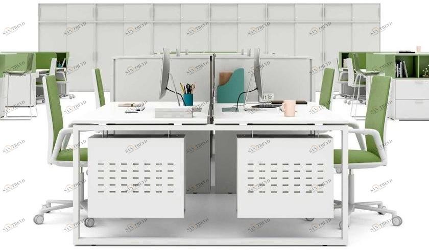 Bralco Рабочее место с разделительными панелями со встроенной полкой Loopy sun-id-1451620