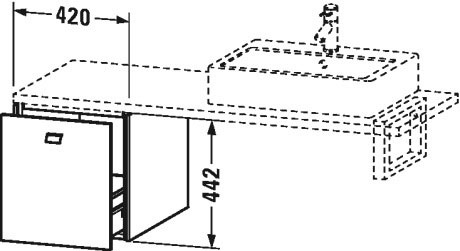 BR513104343 Brioso Шкафчик для консоли Базальт матовый, декор Duravit - Вид №1