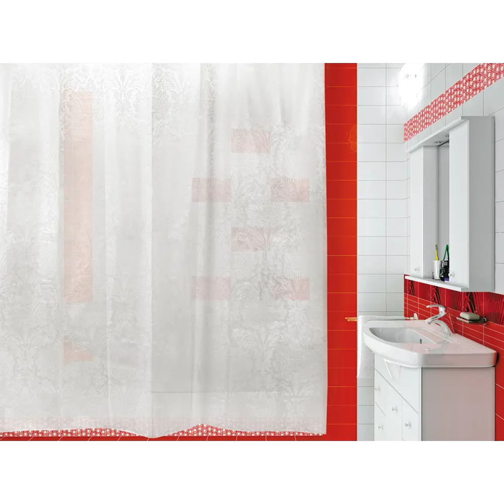 Штора для ванной комнаты «Rogai» 180х180 см цвет белый VERRAN Без серии STLM-2006517