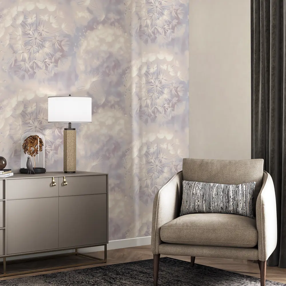 Флизелиновые обои Palitra Home Rosinka фиолетовые с растительным рисунком 89411620 STLM-1571387 - Вид №6