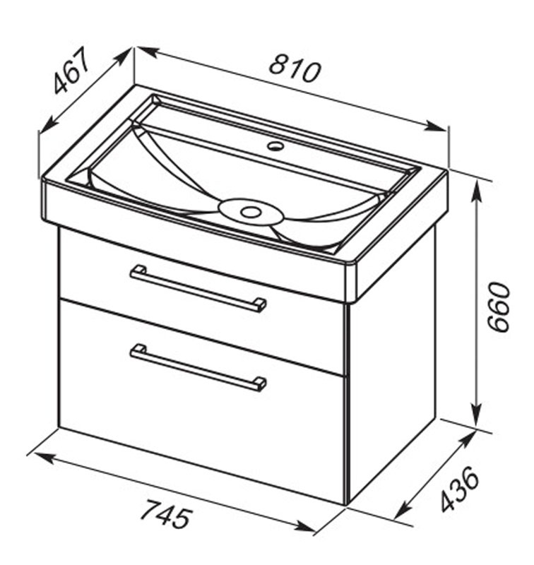 77.0008D Тумба под раковину Dreja Qmax  - Вид №1
