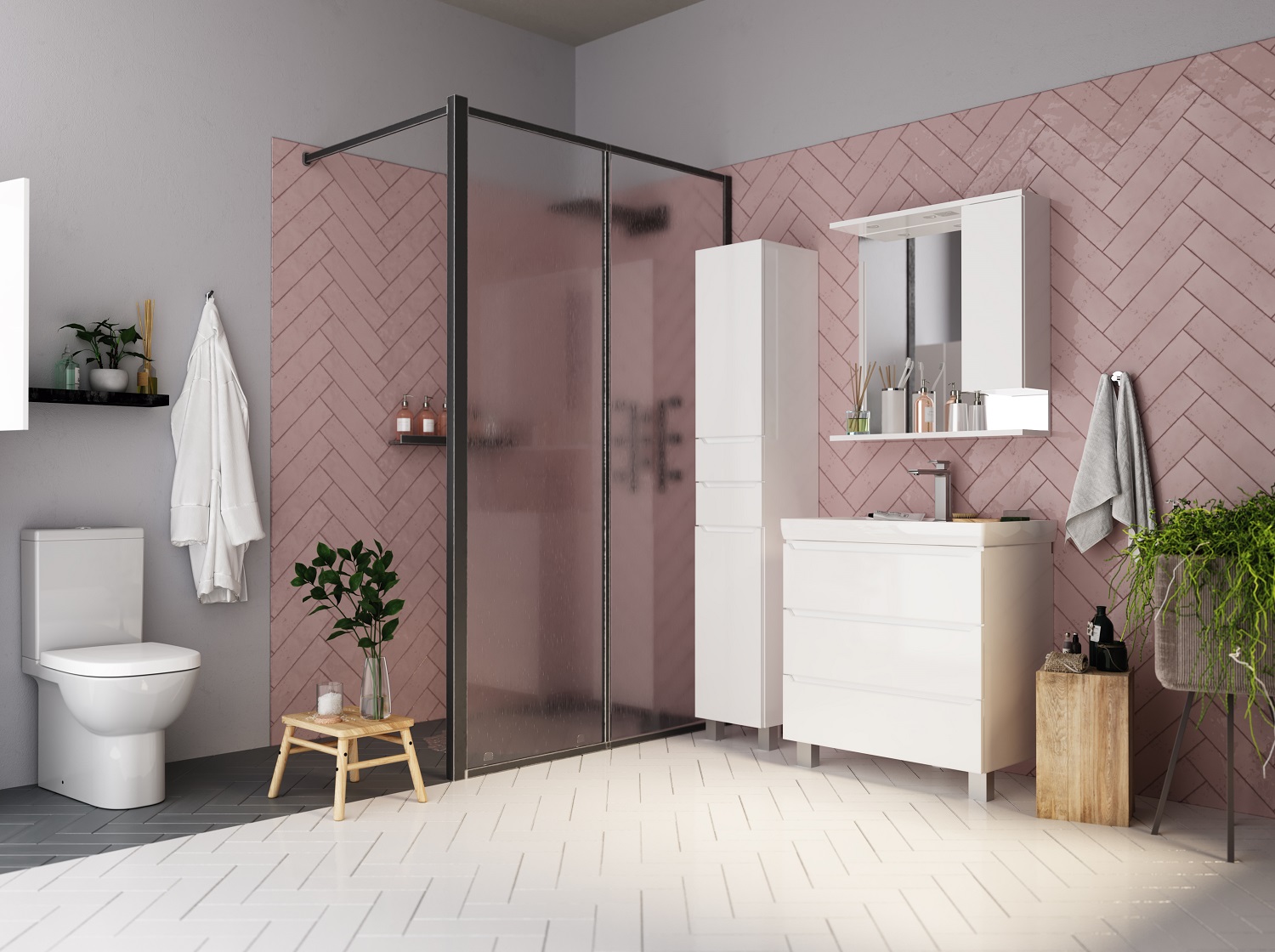 У57595 Шкаф - Пенал Кода 35Н, 2д, 2я, Белый глянец, МДФ 1 Marka Кода  - Вид №5