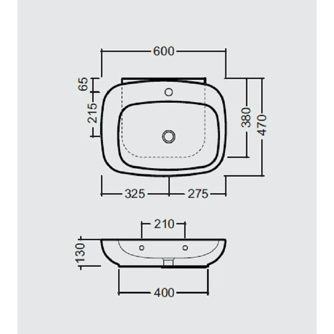 18919 Накладная раковина на столешницу  овальная Ceramica Hidra  - Вид №1