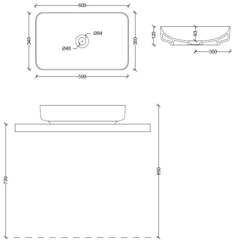 22410101 Накладная раковина на столешницу  овальная Alice Ceramica Form - Вид №5