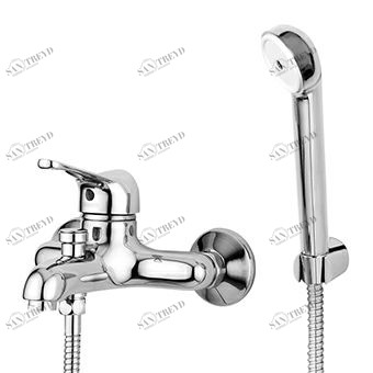 Z19165 Смеситель однорычажный внешний, дивертор-аэратор, душ Z9354P.C, опора, шланг 1500 мм. Zucchetti Zetamix 1900 