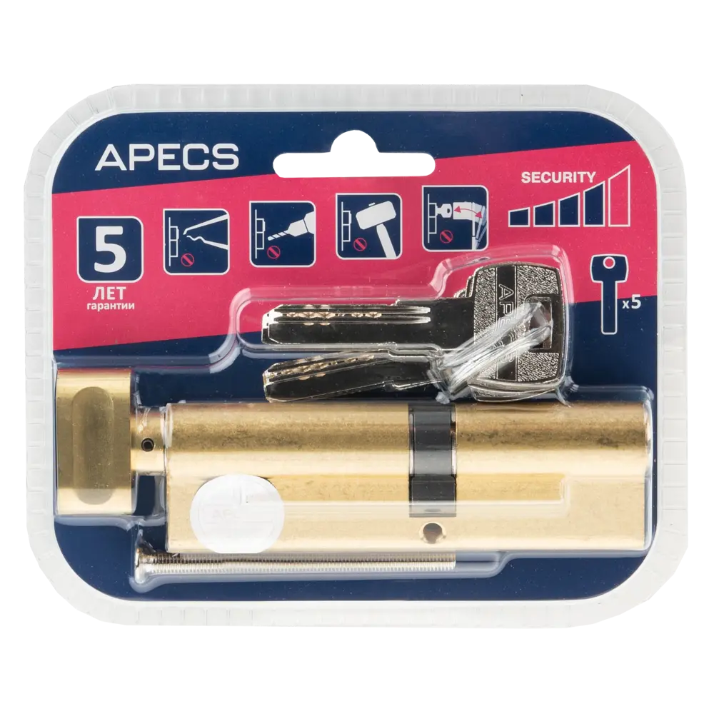 Цилиндровый механизм APECS Pro с защитой от взлома (ключ-вертушка) 84168066 SM STLM-0046678 - Вид №2