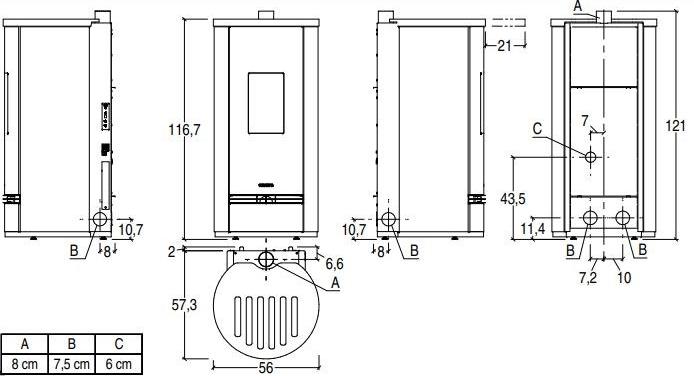 Piazzetta Пеллетная печь из майолики Premium plus sun-id-1381533 - Вид №3