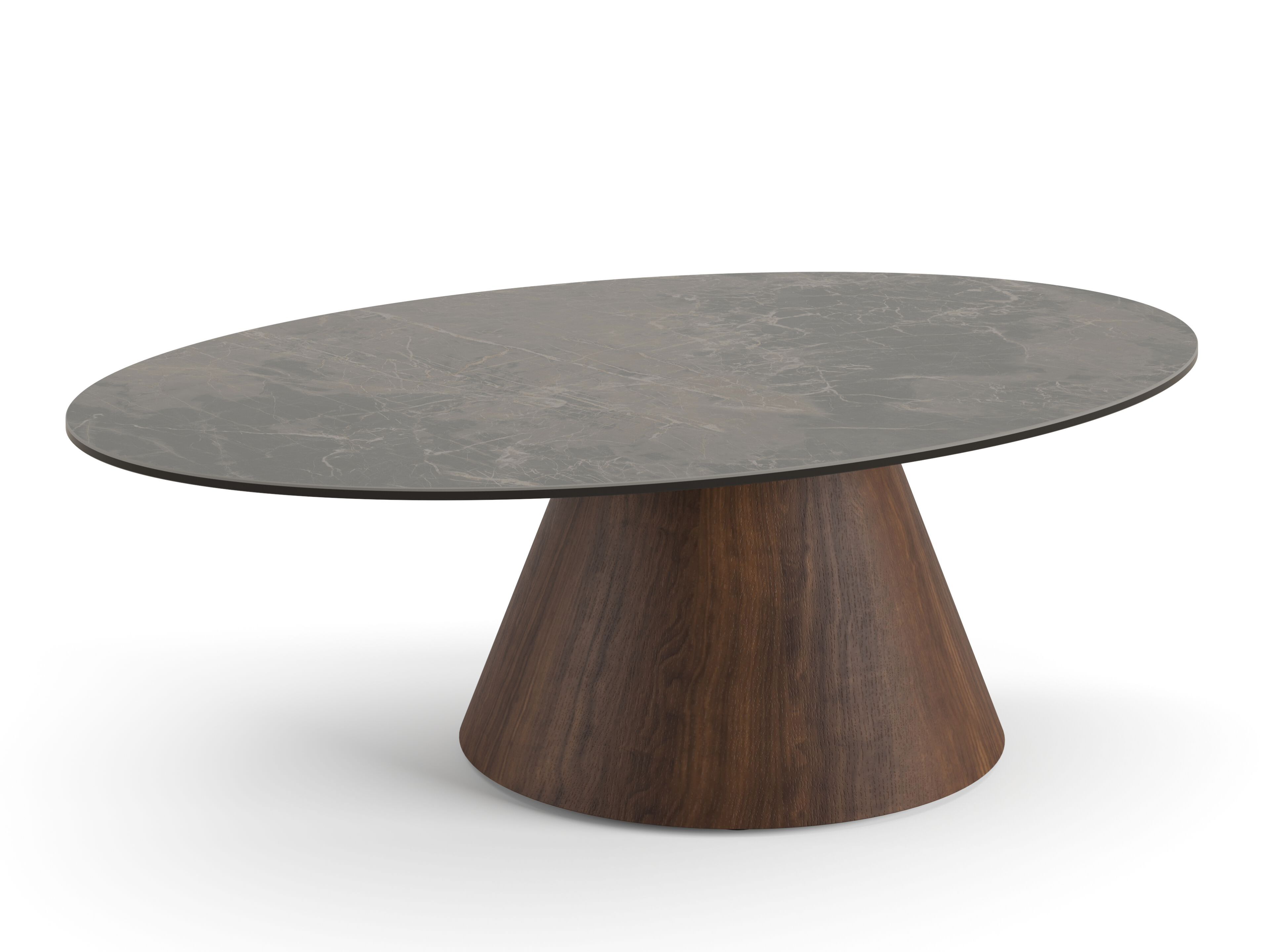 Стеклянный овальный журнальный столик Ersa Tear ARCH-00115131 - Вид №2