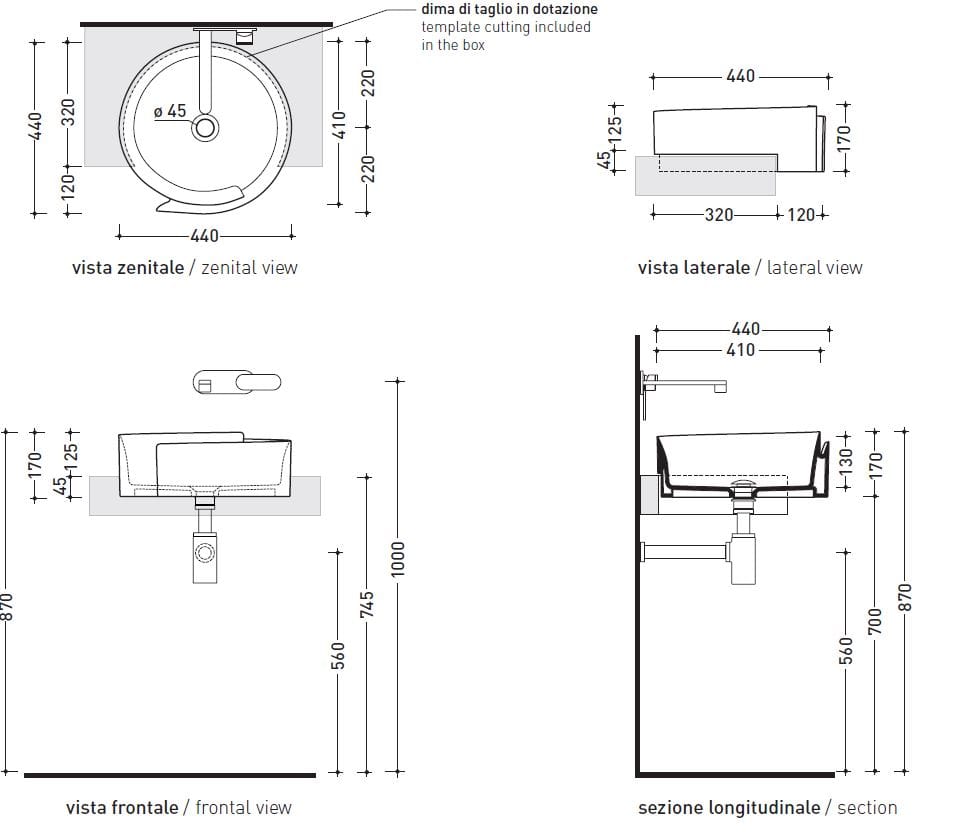 Керамический круглый одношаговый умывальник Ceramica Flaminia Roll ARCH-00148972 - Вид №2