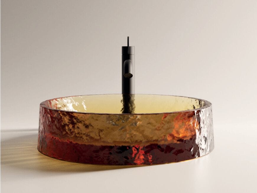 Круглый умывальник из литого стекла Agape MASSICCI ARCH-00067257