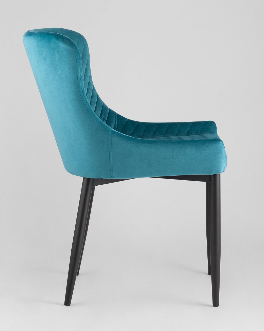 Стул мягкий со спинкой темно-бирюзовый с черными металлическими ножками "Ститч" STOOL GROUP ДИЗАЙНЕРСКИЕ 00-3881931 Голубой  - Вид №2