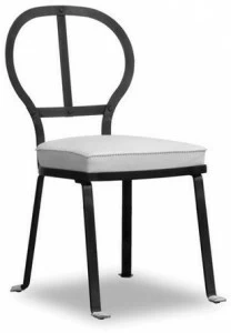 BAXTER Металлический стул со встроенной кожаной подушкой