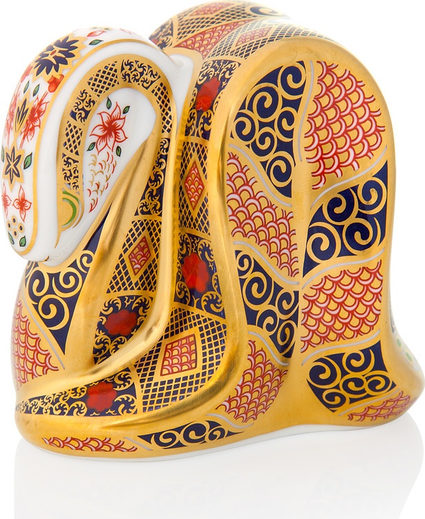 1049881 Royal Crown Derby Пресс-папье Royal Crown Derby "Символ года, Змея" 8см (старый имари) Фарфор костяной 