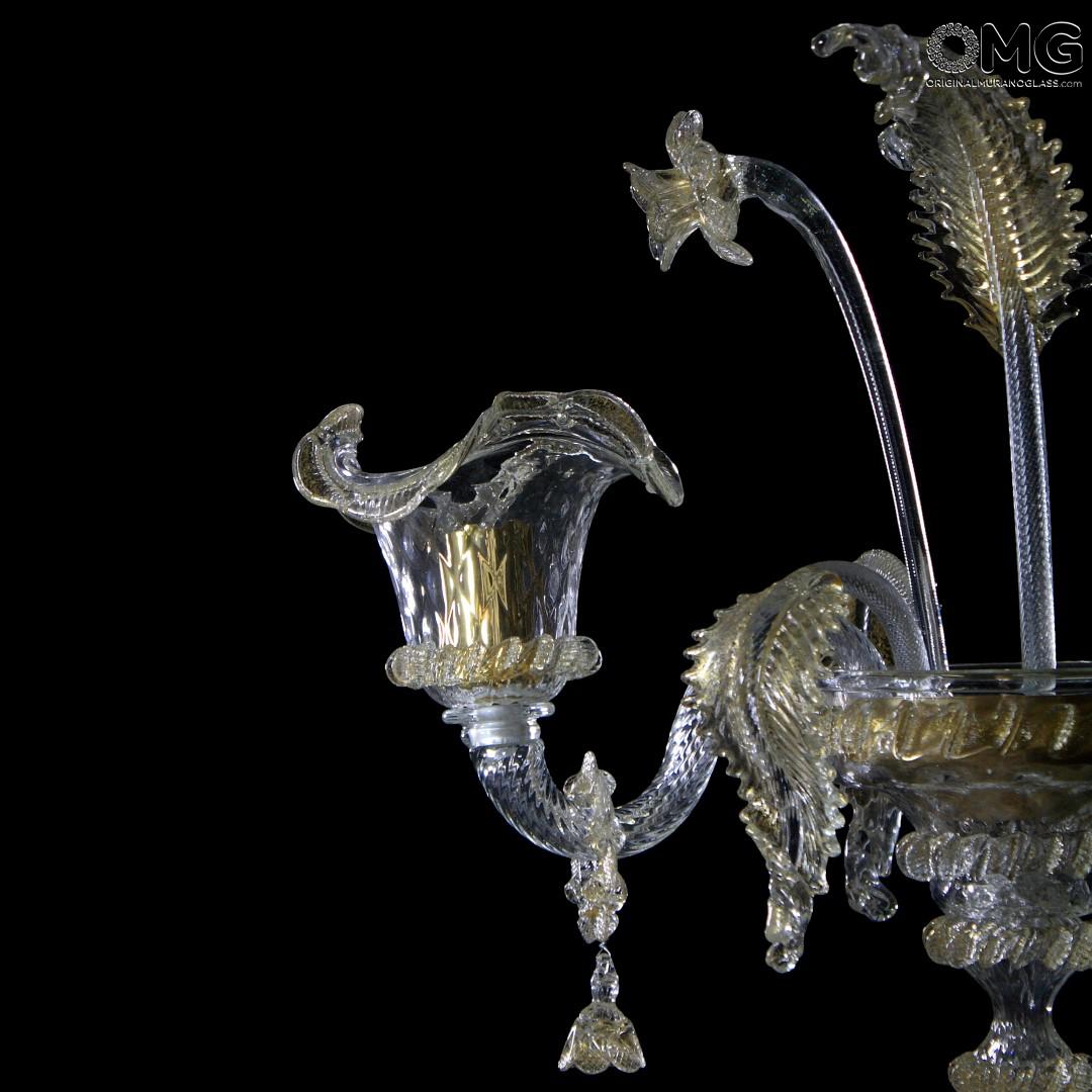 1236 ORIGINALMURANOGLASS Настенный светильник бра Элегантный с золотом - муранское стекло OMG  см  - Вид №1