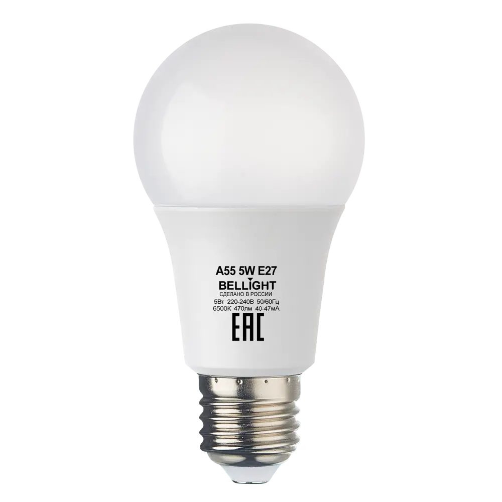 Светодиодная лампа BELLIGHT Е27 5W груша холодный белый 86363994 STLM-0913555 - Вид №1