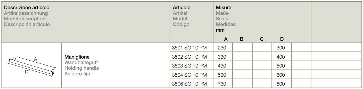 С порошковым покрытием алюминиевая фиксированная ручка для ванной комнаты Provex Industrie 350 ARCH-00027800 - Вид №2