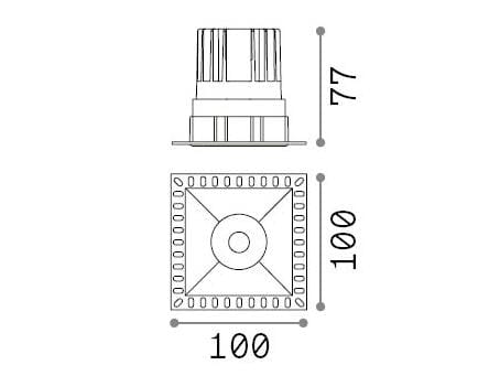 Литой алюминиевый утопленный светодиодный квадратный прожектор Ideal Lux ARCH-00095042 - Вид №5