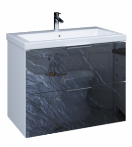 У72776 Тумба с раковиной Liriya 75П 2в.я. Black stone 1 Marka Liriya