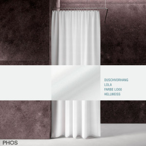 DV-LOLA200-200 Занавеска для душа лола, длина 200 см, ширина 200 см. ярко-белый. PHOS