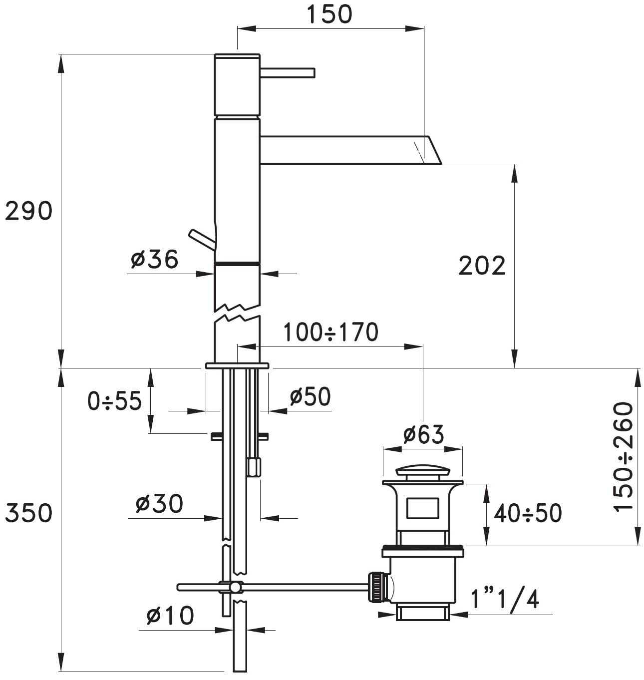Смеситель для раковины на одно отверстие Lucilla Santreyd sun-id-1512461 - Вид №3
