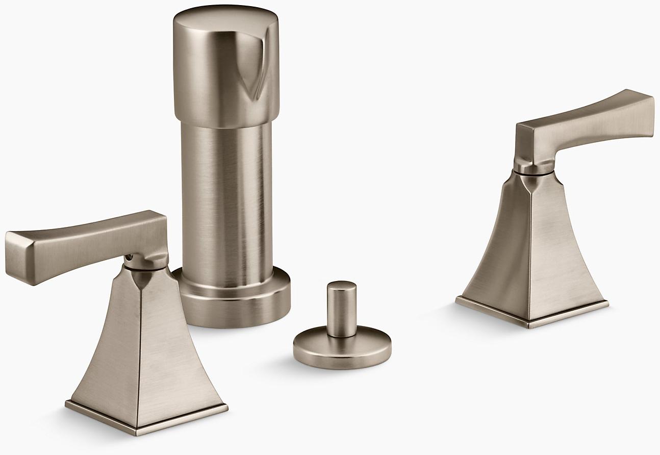 KOHLER Memoirs Stately Вертикальный душевой смеситель для биде с ручками Deco K-470-4V-BV 