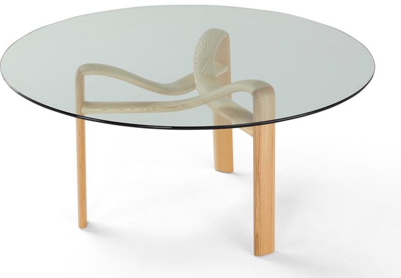 AMURA Круглый обеденный стол из дерева и стекла Twister sun-id-1476876 - Вид №2