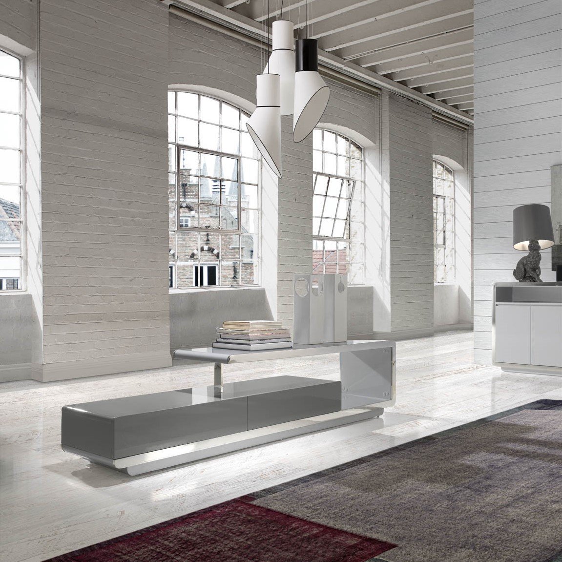 Тумба под телевизор длинная серая F6080 от Angel Cerda ANGEL CERDA  241859 Серый  - Вид №1