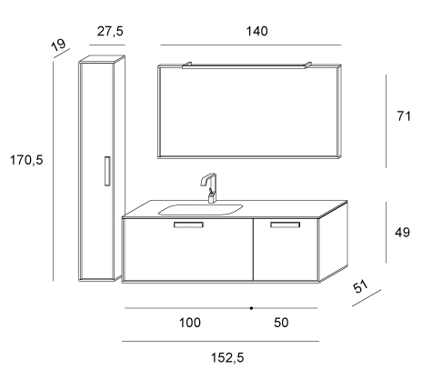 Summit 2.0 – 13 Mastella  Summit 2.0  Комплект мебели для ванной - Вид №4