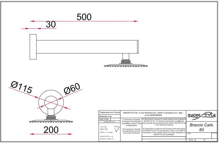 Inoxstyle Внешний душ из нержавеющей стали Capri 09005 r - Вид №3