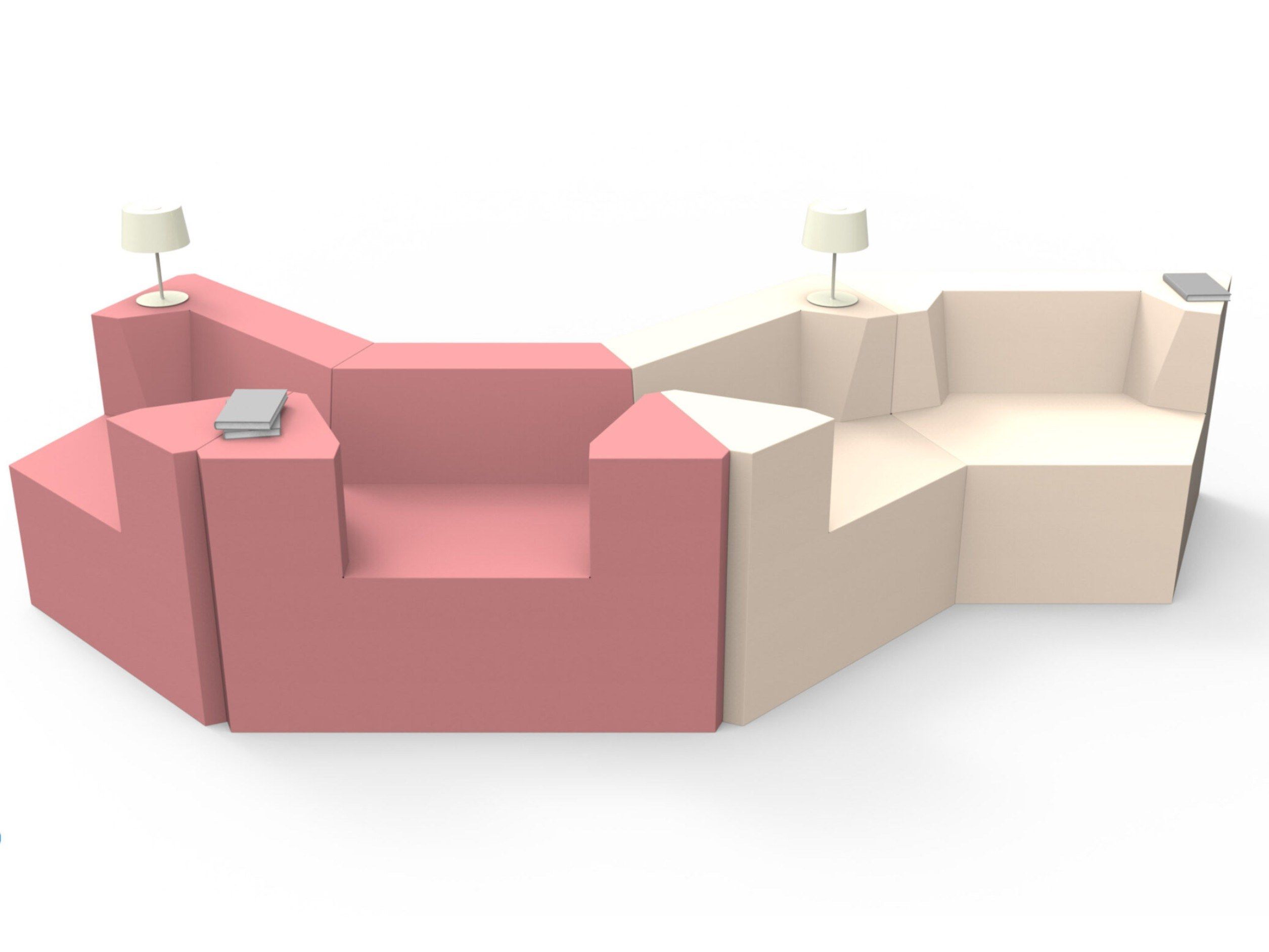 Изогнутый диван для контракта из пены QM Quinze & Milan Scone ARCH-00121831 - Вид №2