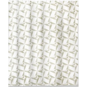 Штора для ванны Triangulo, 180х200 см, полиэстер, цвет бежевый/белый