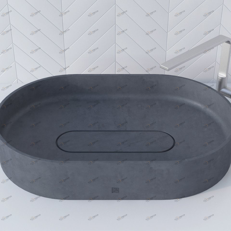 WВ608GRAFIT Накладная раковина на столешницу  овальная BetOn 