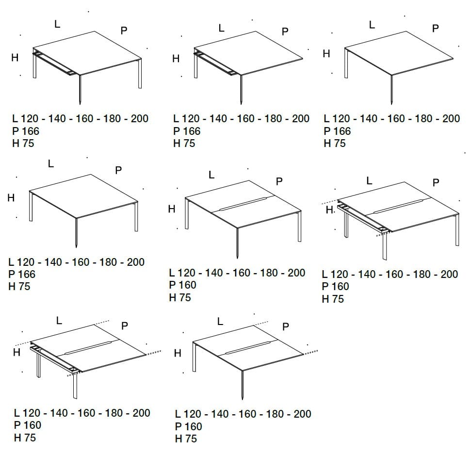 Множественный стол с разделительными панелями Citterio осколок ARCH-00075894 - Вид №3