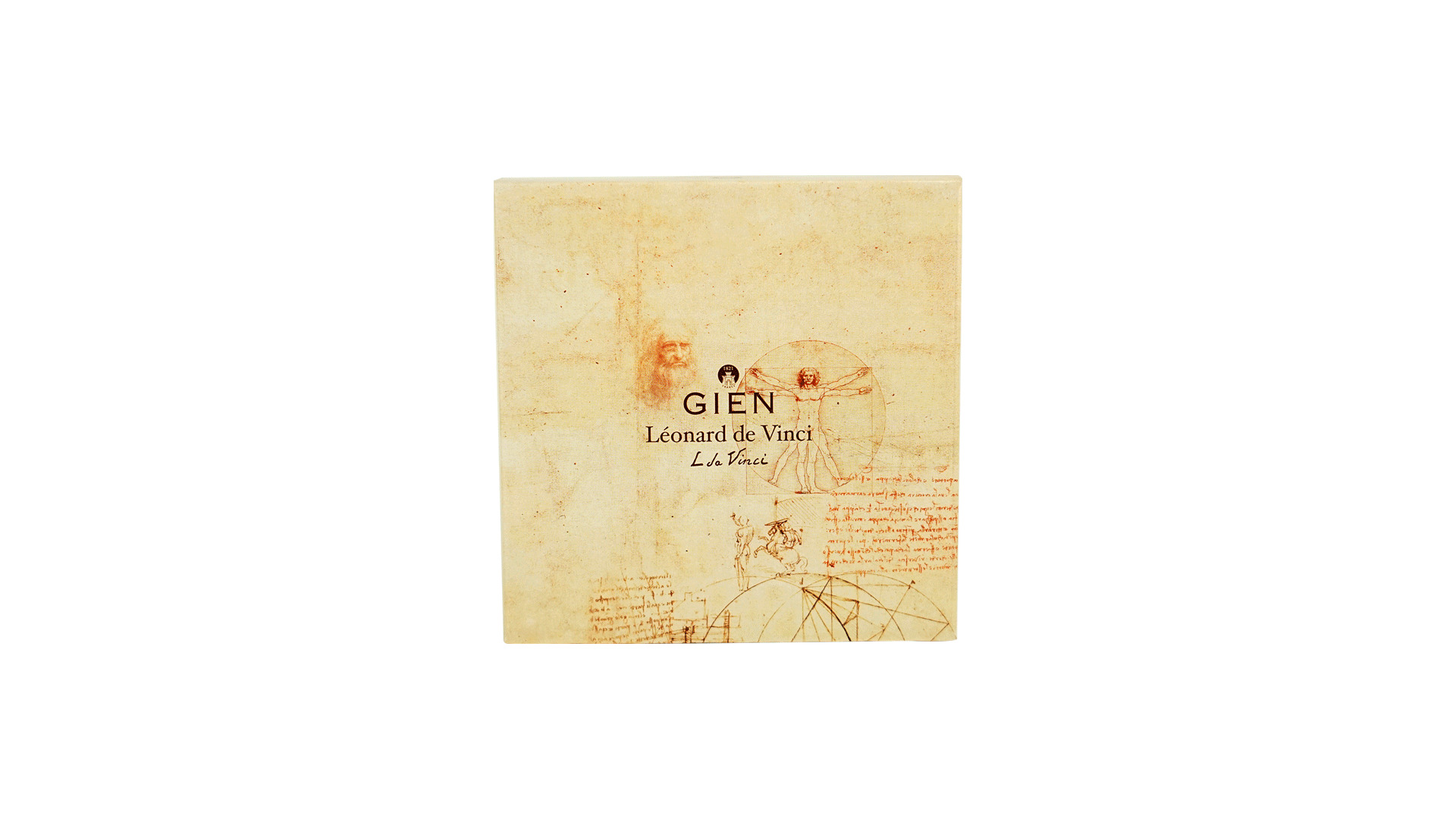 10636907 Gien Блюдо квадратное Gien Механизмы. Леонардо Да Винчи 17Х17см, фаянс Фаянс  - Вид №1