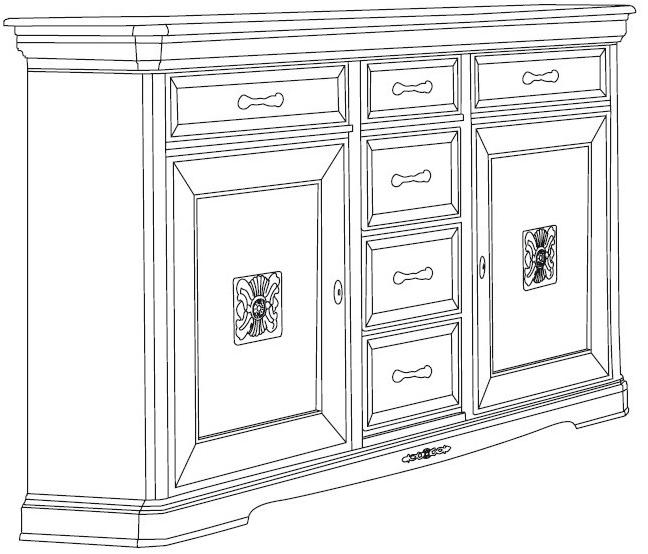 Arvestyle Буфет из массива дерева с распашными дверцами с ящиками Exclusive Ks-e310 - Вид №4