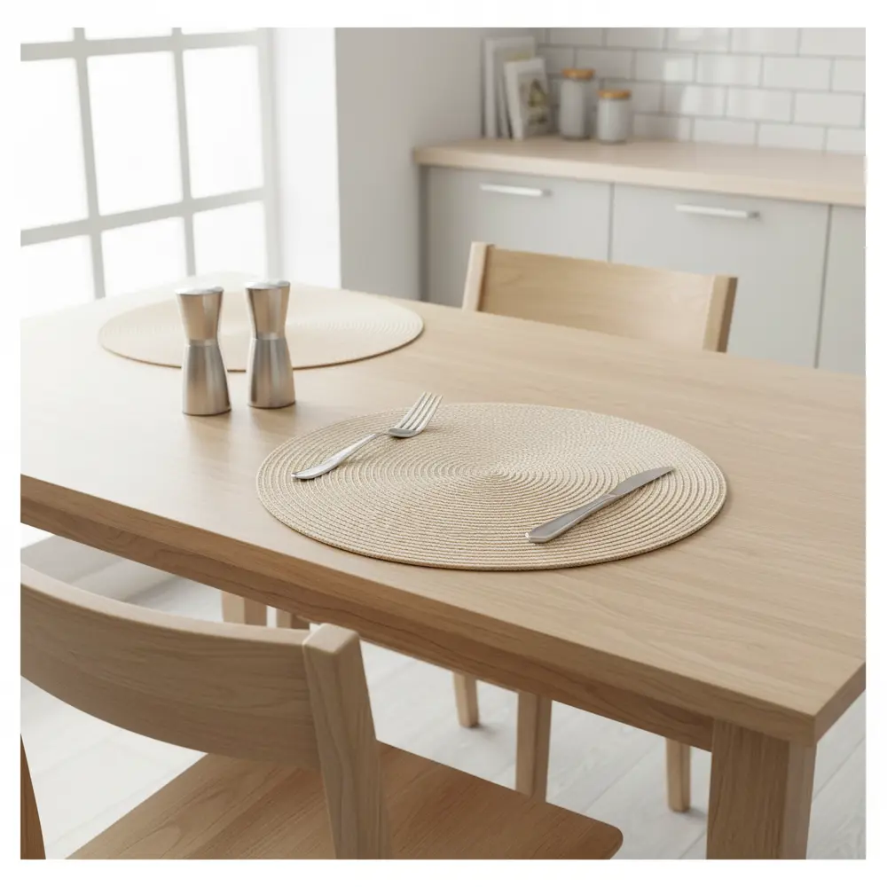 Салфетка под столовые приборы Vidage ø35 см круглая полипропилен цвет солома STLM-2207064