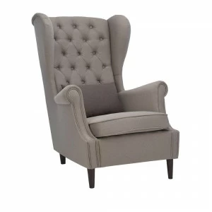 Кресло мягкое с ушами и капитоне темно-бежевое Leset "Винтаж" IMPEX ДИЗАЙНЕРСКИЕ 00-3885653 Бежевый;серый