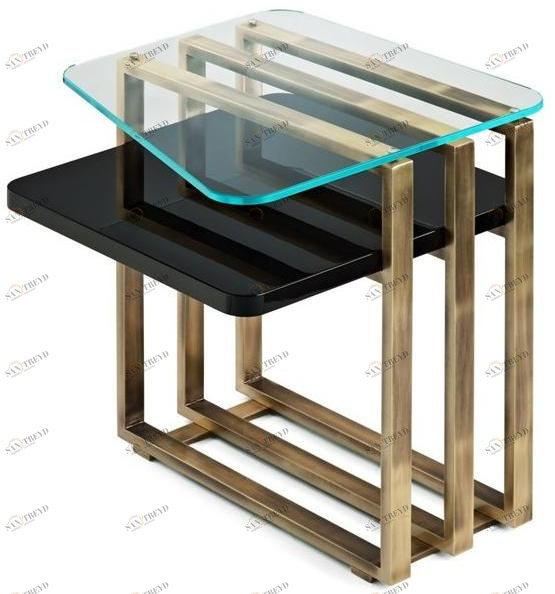 MARIONI Квадратный лакированный деревянный журнальный столик Palm 02963